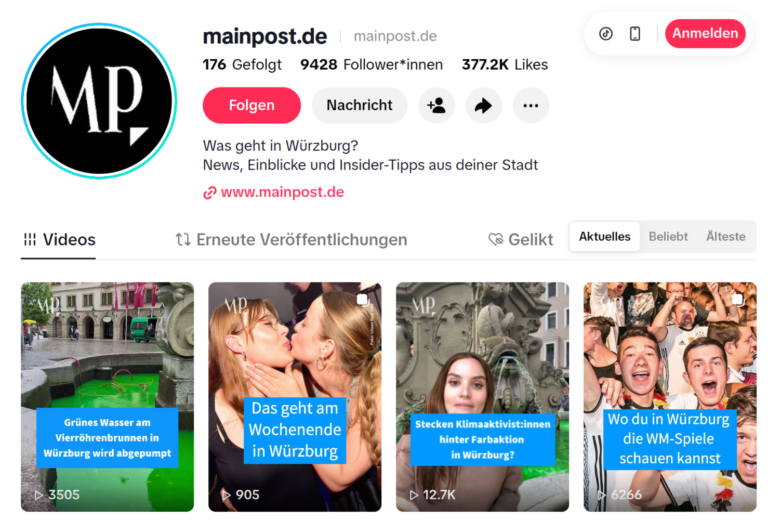 Main-Post: Neues TikTok-Format „3 Top News aus Würzburg“