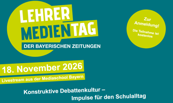 Bayerischer Lehrermedientag am 18. November zur konstruktiven Debatte im Schulalltag